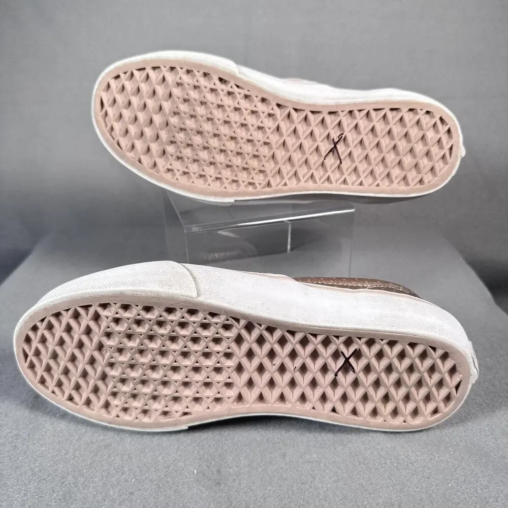 Vans Slip-On Shoes Womens Size 5.0 Metallic‎ Leather Low Top Skate EUR 36.5